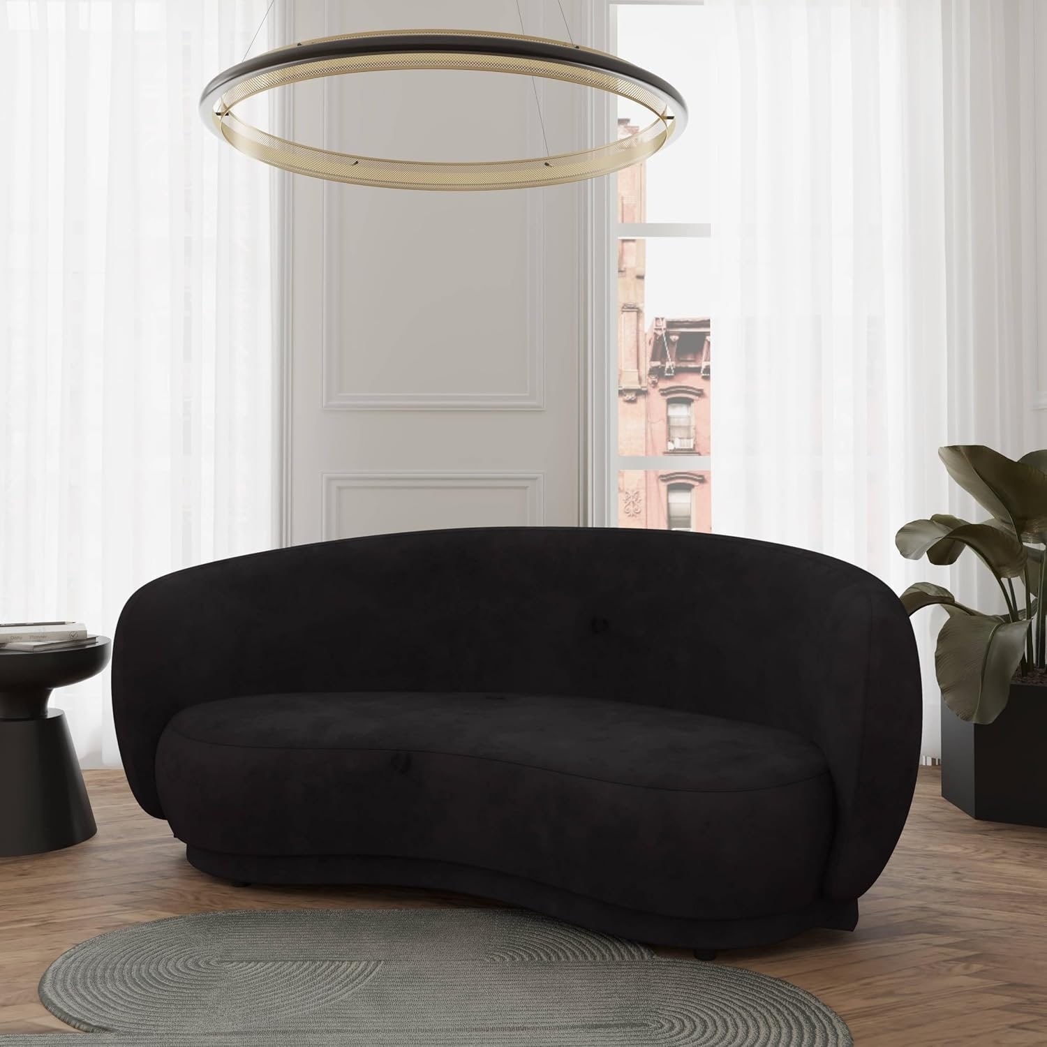Faze Modern 3 Seater Velvet Sofa - Solid Wood Frame Plush Foam Cushion Couch - Luxurious Living Room Office Lounge Seating