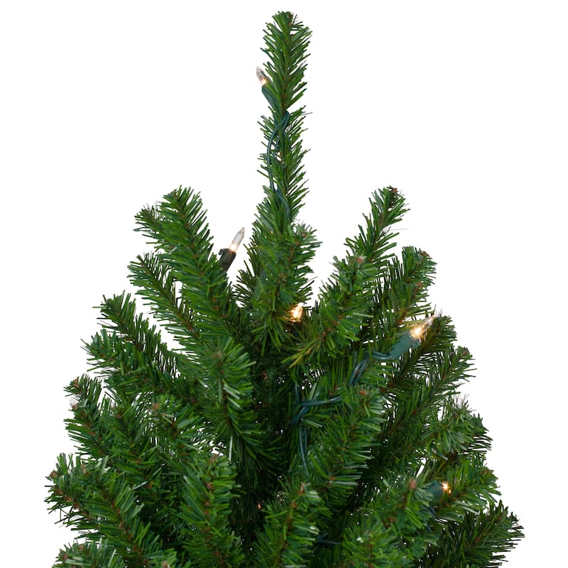 Pre-Lit Medium Alpine Artificial Christmas Tree - 7' - Clear Lights - 7 Foot