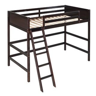 Modern Style Twin Size Wood Loft Bed with Ladder