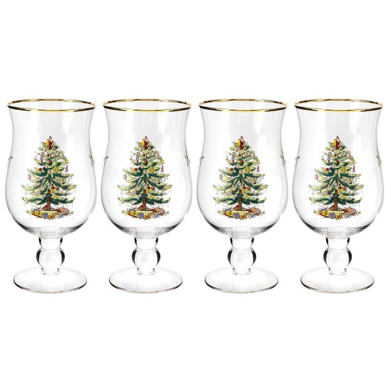Spode Christmas Tree Tulip Glasses - Set of 4 - 17.5 - 17.5 - Set of 4 - Clear