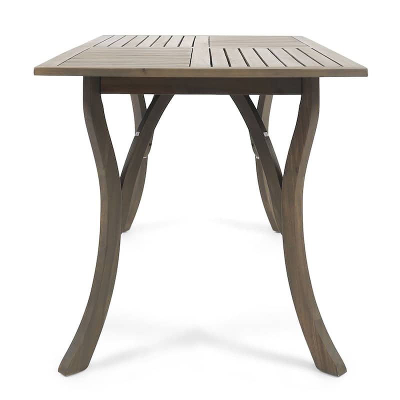 59-Inch Rectangular Wood Patio Table for Outdoor Dining