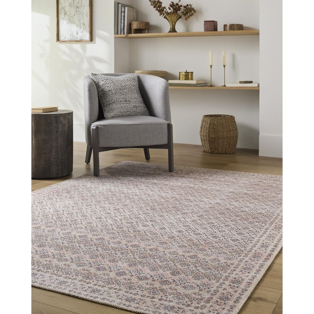 Livabliss Amelie Traditional Border Indoor/Outdoor Area Rug