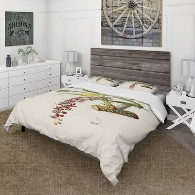 Designart 'Vintage Flower II' Traditional Duvet Cover Set