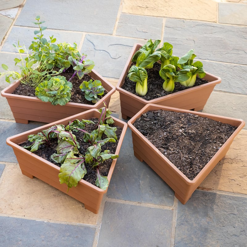 20 in. Plastic Modular Planters (Set of 4)