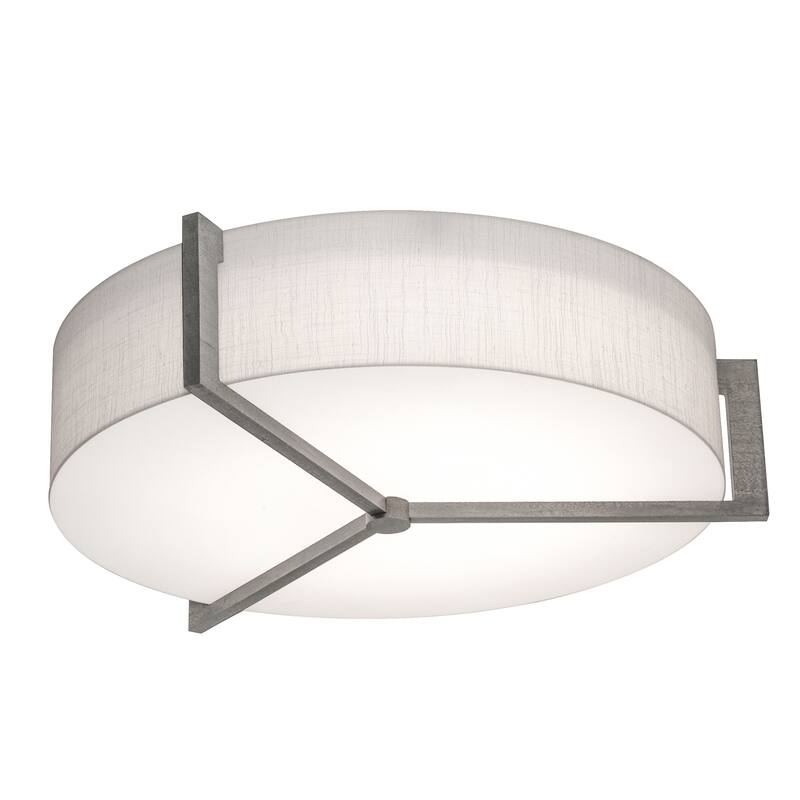 AFX Apex 15'' Flush Mount - Weathered Grey Finish - Weathered Grey, Linen White