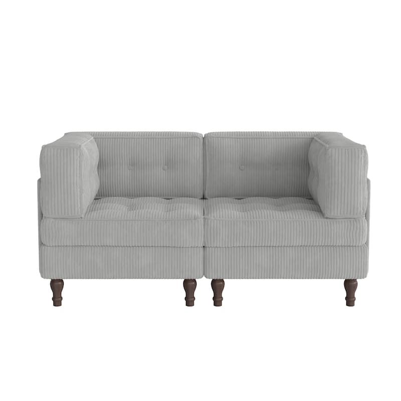 Oversized Sofa Corduroy Tufted Modular Sectional Set