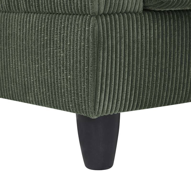 U Shaped Modular Sectional Sofa with Ottoman, Corduroy 4 Seater Sectional Sofa, Corner Sectional Sofa with Removable Cushions聽