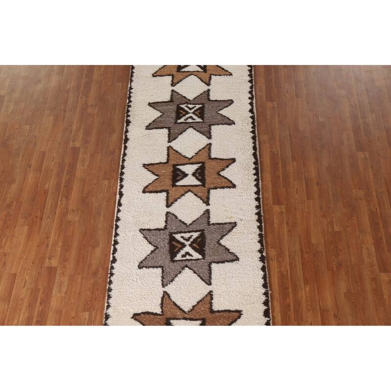 Tribal Anatolian Runner Rug Handmade Turkish Wool Carpet - 3'5"x 12'9"