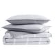 preview thumbnail 9 of 10, Brooklyn Loom Niari Yarn Dye Stripe 3 Piece Duvet Cover Set Grey - Full - Queen