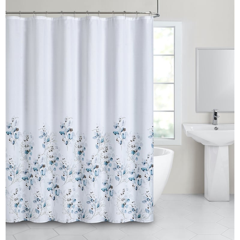 Dainty Home Sweet Garden Printed Fabric 3D Designed Textured Fabric Shower Curtain 70" x 72"