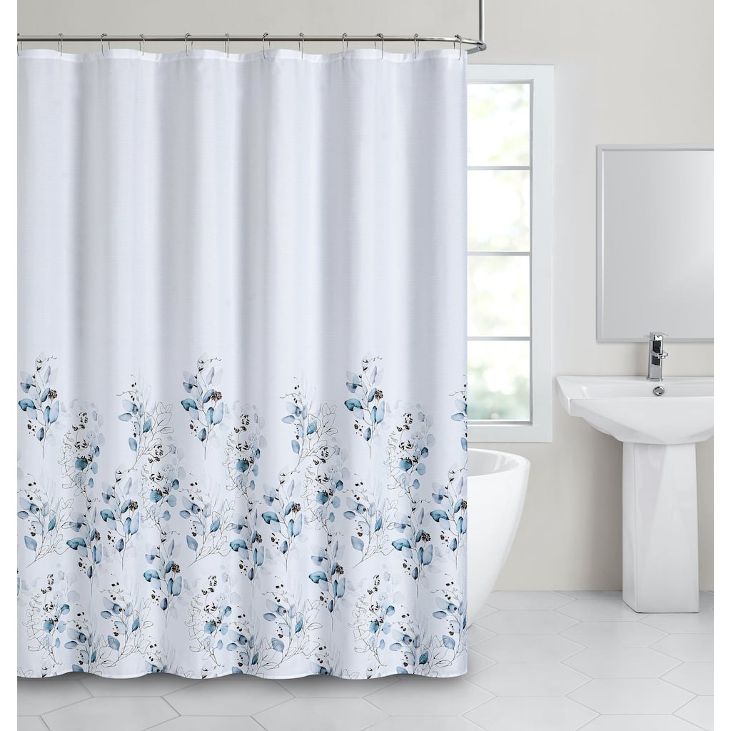 Dainty Home Sweet Garden Printed Fabric 3D Designed Textured Fabric Shower Curtain 70" x 72"