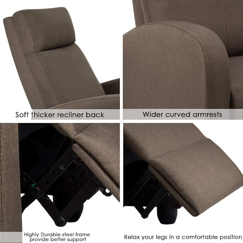 Furniwell Fabric Single Sofa Recliner with Padded Seat
