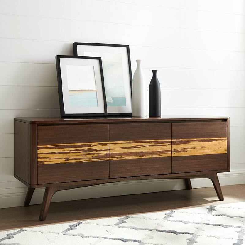 Sarah Media Cabinet, Golden - Burgundy