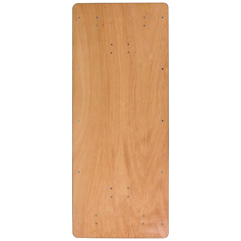 6-Foot Rectangular Wood Folding Banquet Table with Clear Coated Finished Top - 72"D x 30"W x 30.25"H