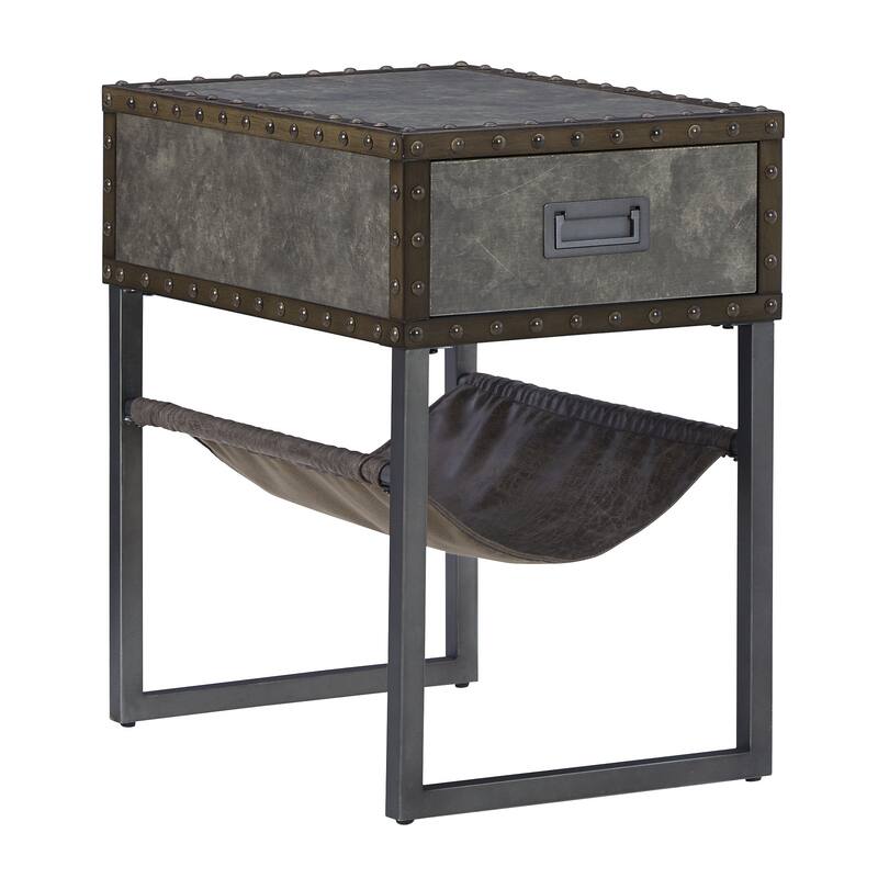 Ashley Furniture Derrylin Brown Chair Side End Table - 16"W x 25"D x 24"H