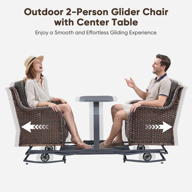 Pocassy Outdoor Patio Swing Chair Glider Swing Bench