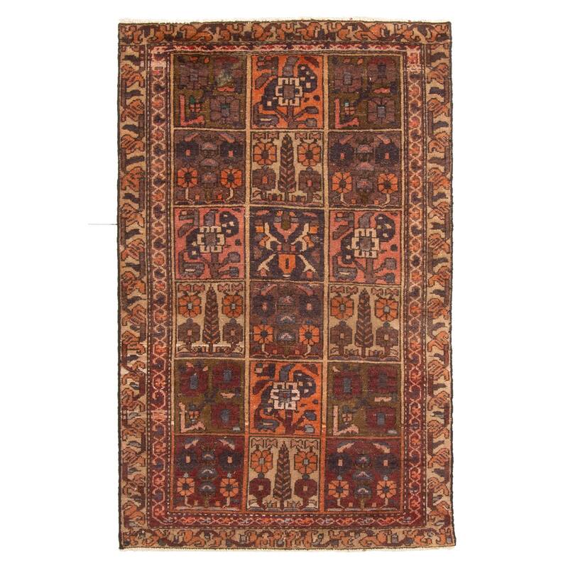 ECARPETGALLERY Hand-knotted Kayseri Vintage Dark Brown Wool Rug - 3'1 x 5'0