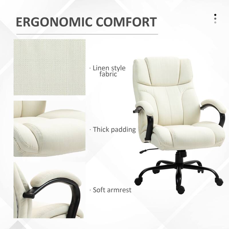 Vinsetto 500lbs Big and Tall Office Chair with Wide Seat, Executive Computer Chair with Adjustable Height