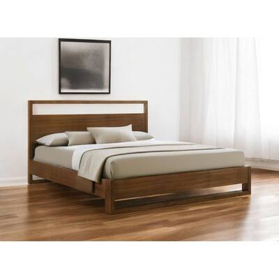 HomeRoots Brown Wood King Bed Frame