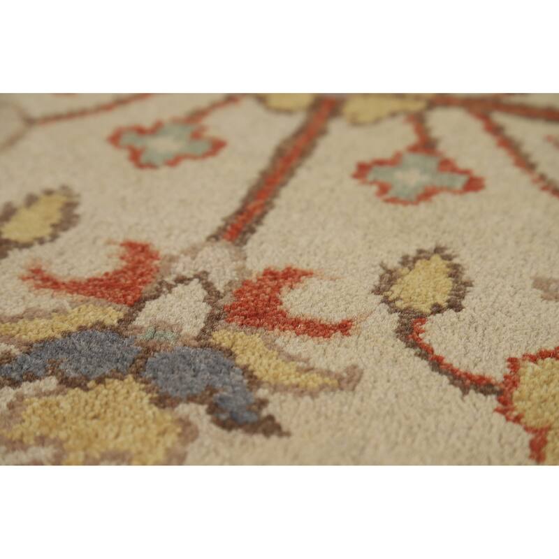 Hand Knotted Oriental 100% Wool Carpet Traditional Floral Beige & Ivories Heriz (serapi) Area Rug - 8' 0'' X 4' 10''