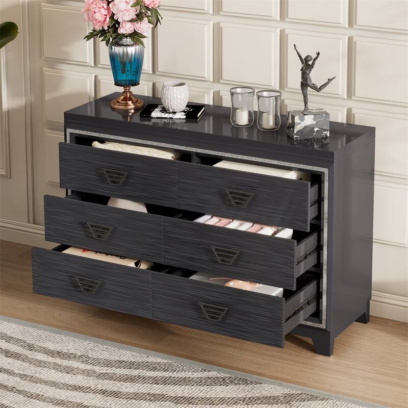 Storage Cabinet with 6 Drawers and Metal Handle