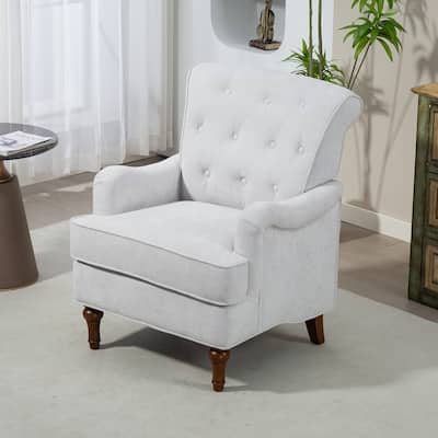 Accent Chair With Comfy Chenille Club Fabric, Comfy Upholstered Living Room Arm Chair