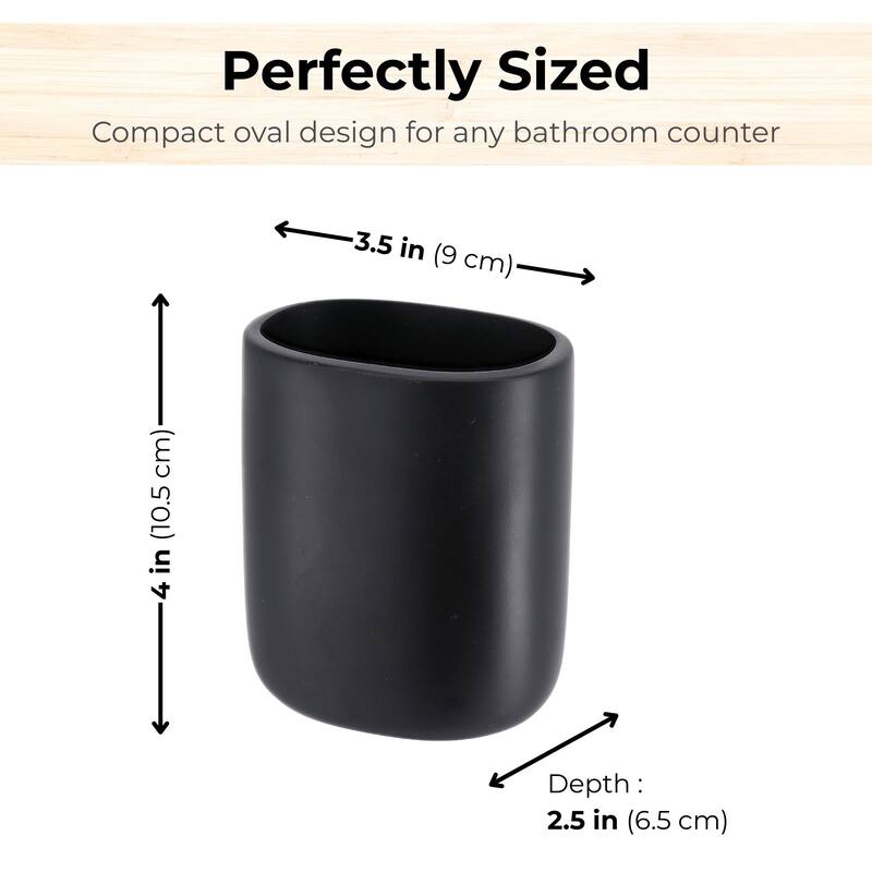 Oval Toothbrush Holder - 3.5 L x 2.5 W x 4 H