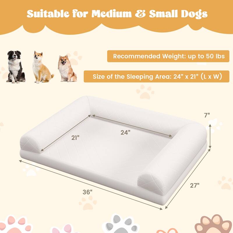 Costway Orthopedic Dog Bed Medium Small Dogs with 3-Side Bolster - See Details