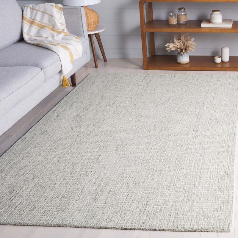 SAFAVIEH Handmade Abstract Emily Modern Wool Rug - 8' x 10' - Sage/Ivory - Rectangle