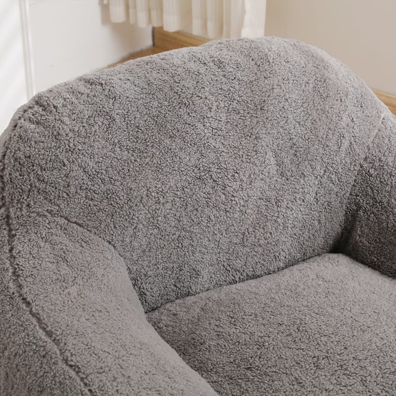 Side Chair Upholstered Chair Leisure Chair Reading Chair Light Gray Reading Chair Bean Bag Couch with Armrest
