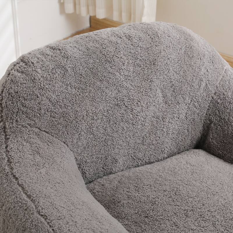 Teddy Memory Foam Bean Bag Chair with Armrests
