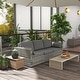 preview thumbnail 1 of 6, Outsunny Wicker Patio Couch, PE Rattan 3-Seat Sofa, Outdoor Furniture Grey