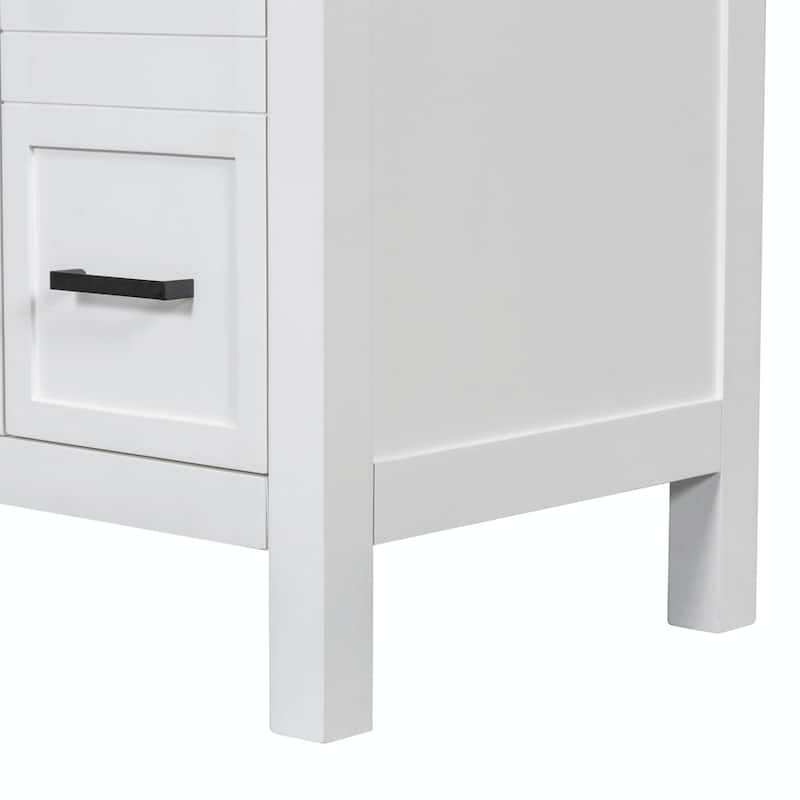 36" Bathroom Vanity with Integrated Resin Sink - 4 Drawers, 2 Doors