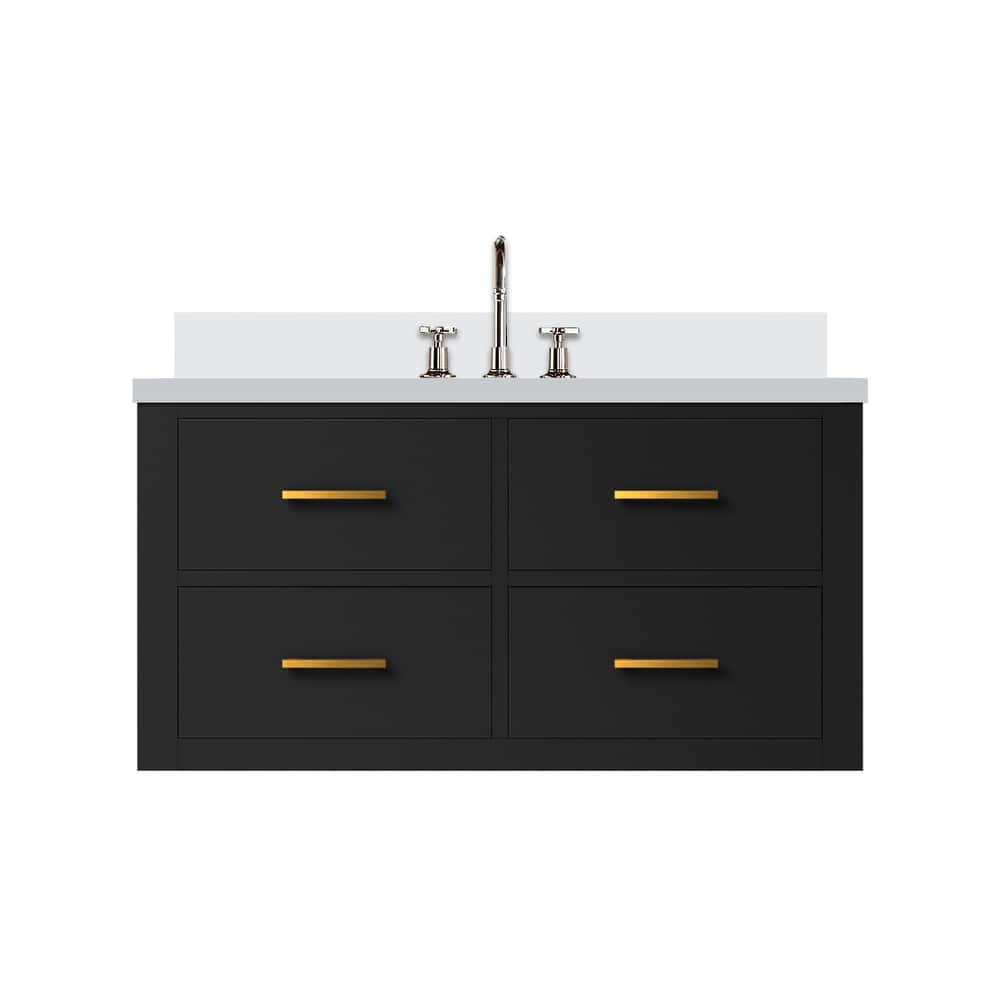 Castor Bath Vanity with Cultured Marble Top, Sink and Faucet