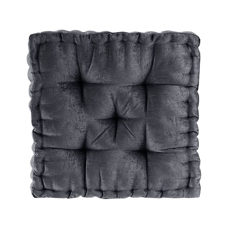 Poly Chenille Square Floor Pillow Cushion - Charcoal