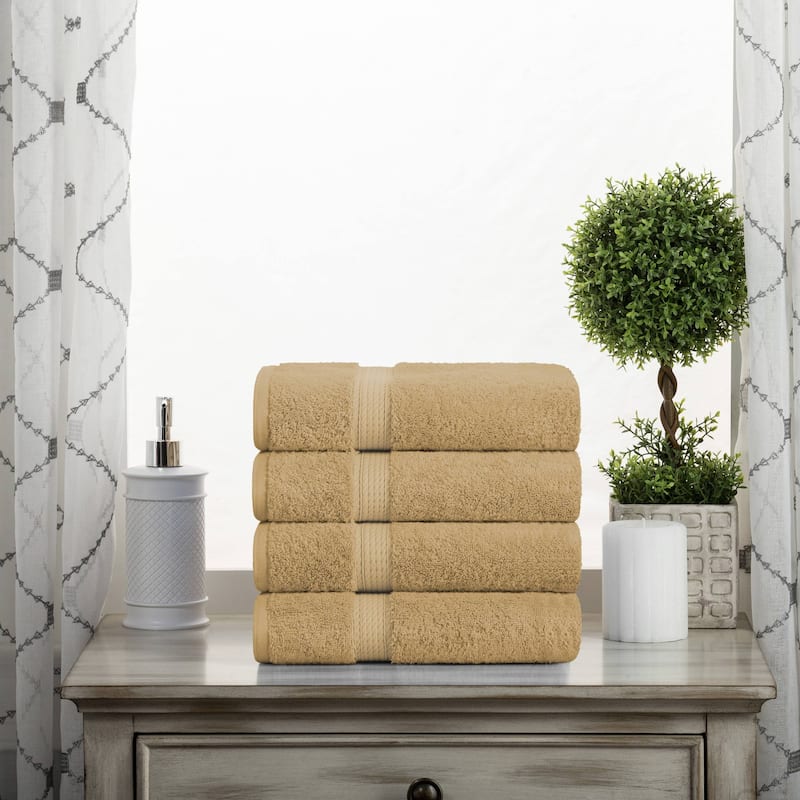 Superior Egyptian Cotton Pile Heavyweight Hand Towel Set of 4 - Toast
