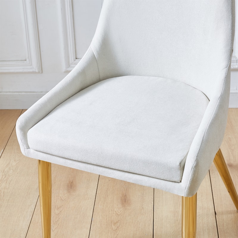 Upholstered Armless Fabric Dining Chairs (Set of 2)