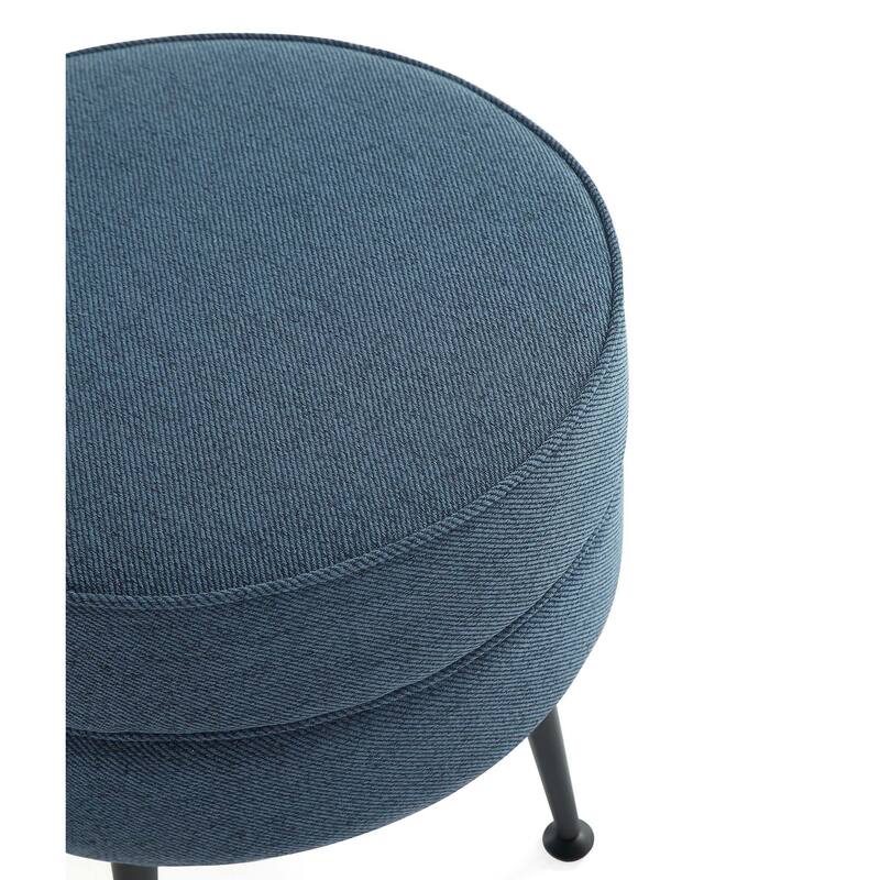 Upholstered Accent Ottoman with Metal Legs Mid Century Modern Design