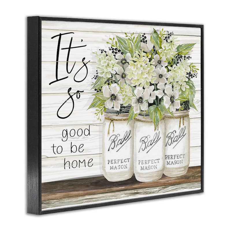 Stupell So Good To Be Home Phrase Charming Floral Bouquet Framed Giclee Texturized Art by Cindy Jacobs