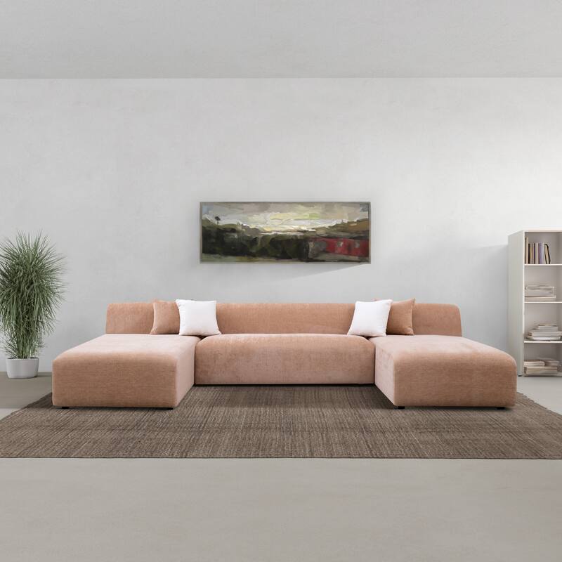 Serenity 3-Piece Chenille U-Shaped Corner Sectional Sofa