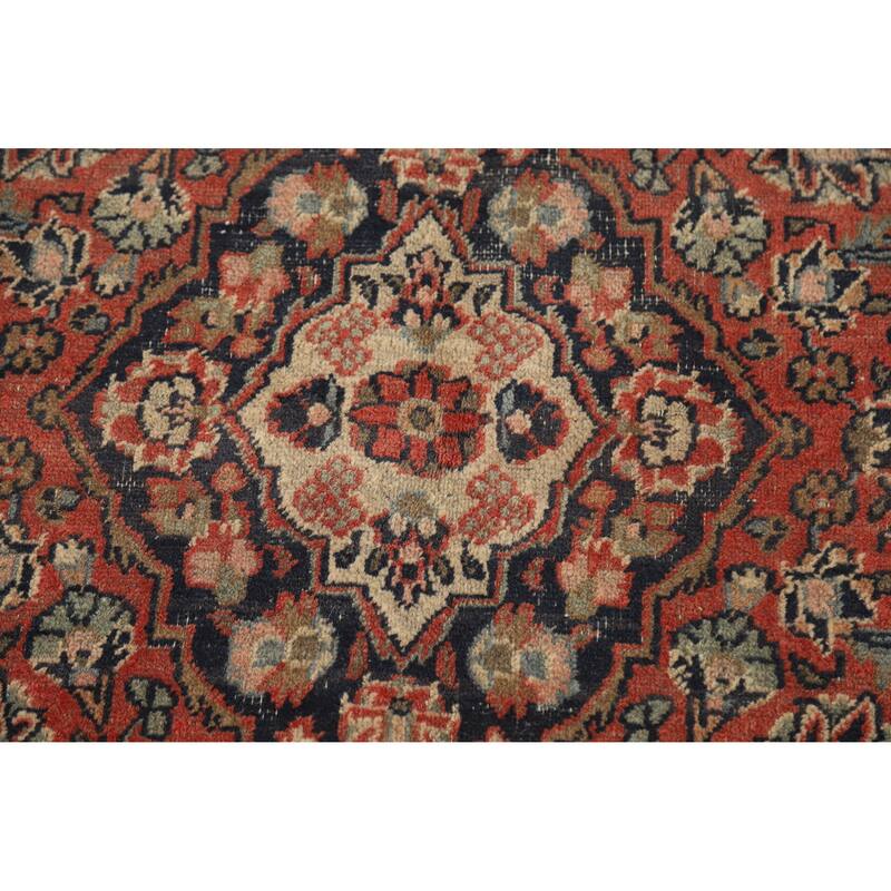 Hand Knotted Oriental 100% Wool Carpet Traditional Floral Oranges & Rust Kashan Area Rug - 6' 5'' X 4' 4''