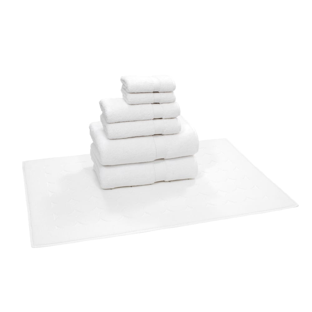 Authentic Hotel and Spa Turkish Cotton 7-piece Towel Set with Bath Mat