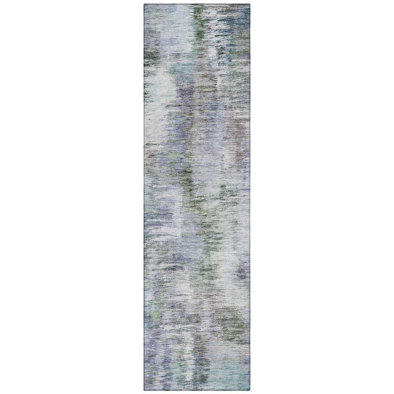 Machine Washable Indoor/ Outdoor Chantille Solid Abstract Rug