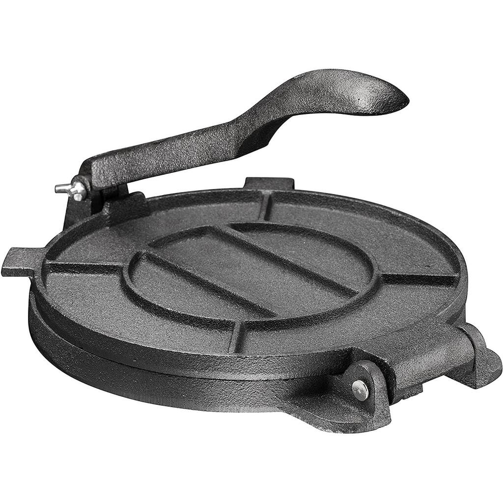 Bruntmor Pre-Seasoned 8" Cast Iron Tortilla Press - Perfect for making Mexican Spanish Rotis