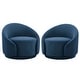 preview thumbnail 77 of 80, 34" Wide 2 Set Velvet/ Boucle Barrel Swivel Chair
