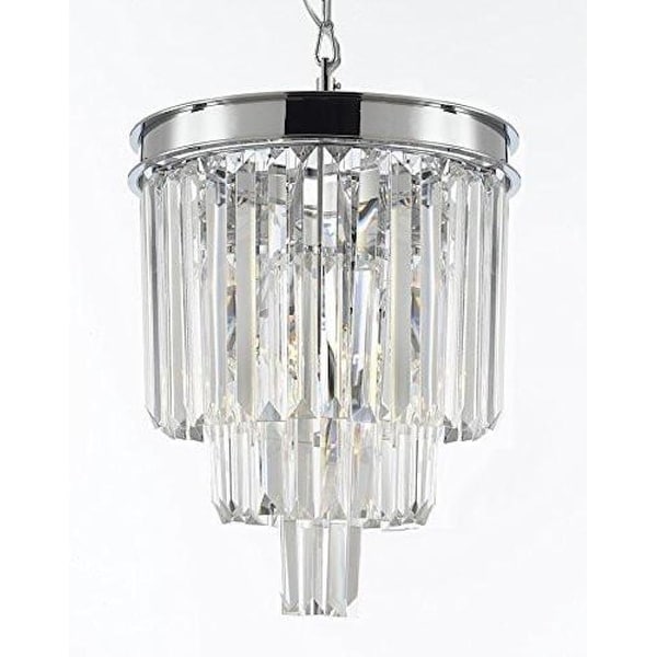 Palladium Empress Crystal (Tm) Glass Fringe 3-Tier Chandelier Chrome .