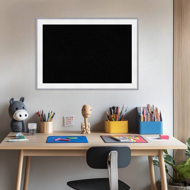 Maya White Silver Framed Cork Board - Bulletin Board, Organization Board, Pin Board