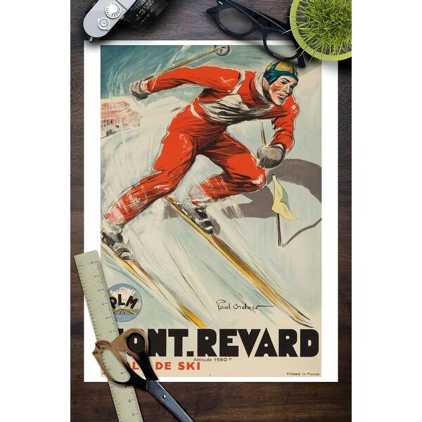 Mont Revard Ecole De Ski Vintage Poster Artist Ordner France C 1935 Art Print Multiple Sizes Available Overstock