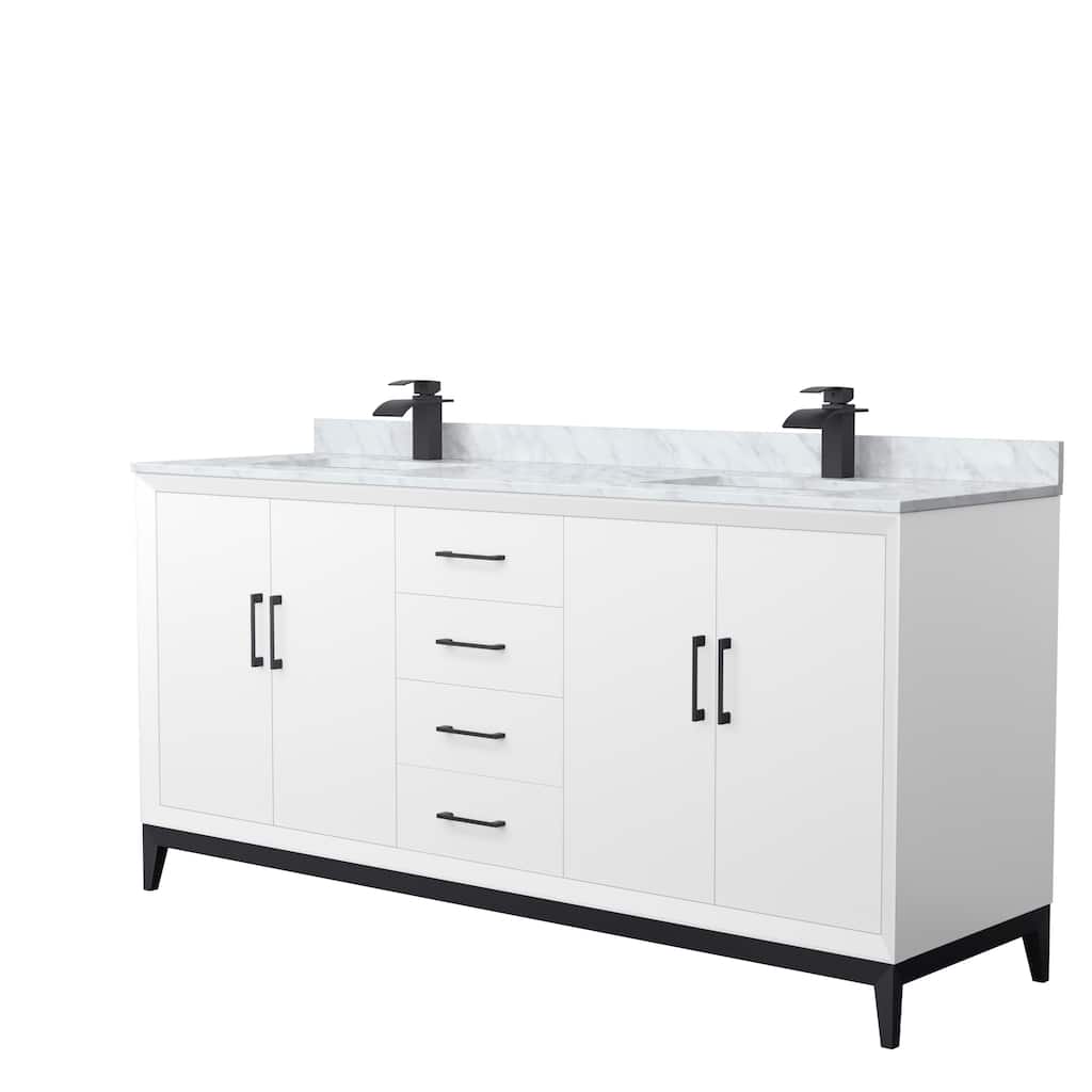 Amici Double Bathroom Vanity Set, Carrara Marble Top
