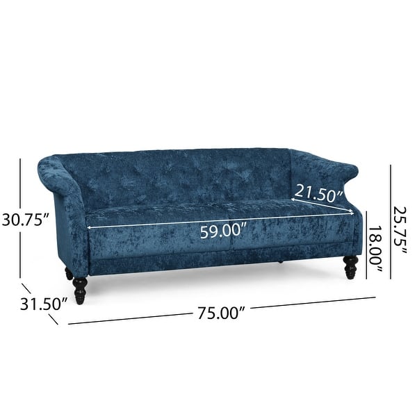dimension image slide 2 of 3, Morganton Indoor Tufted 3-seater Sofa by Christopher Knight Home